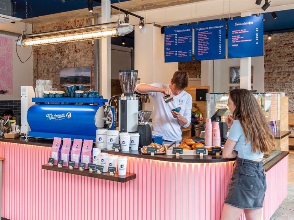 The coffee corner is a friendly space to relax and chat.